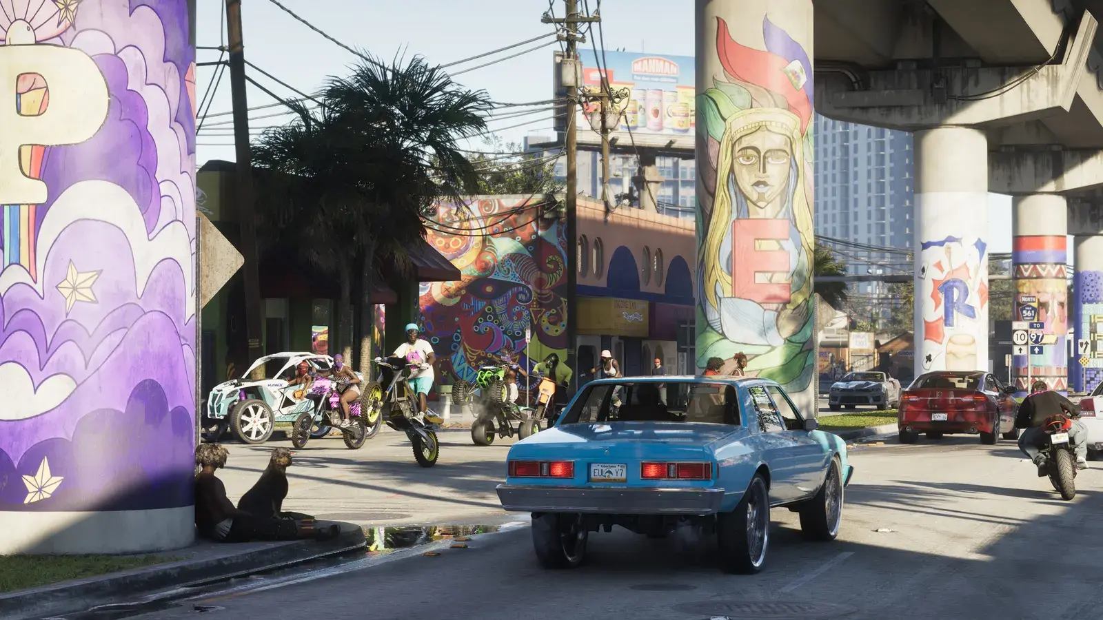 Palm-lined street in Vice City